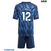 Camisa de Futebol Arsenal Jurrien Timber #12 Equipamento Secundário Infantil 2025-26 Manga Curta (+ Calças curtas)